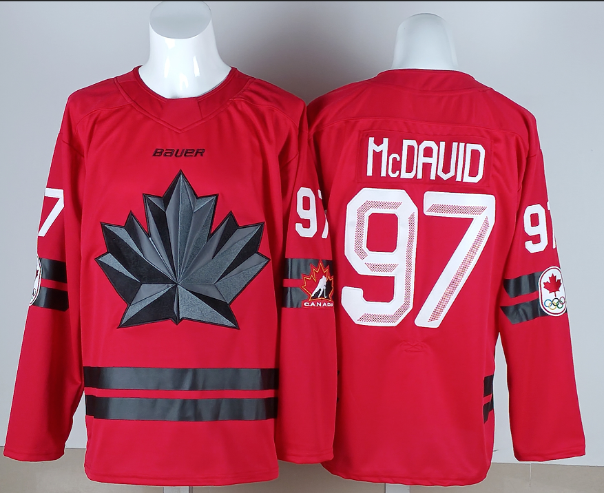 Men Canada Olympic #97 McDavid red jersey->more nhl jerseys->NHL Jersey